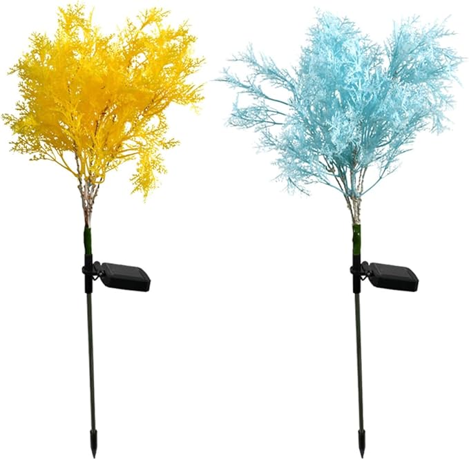 Solar Powered LED Lawn Stake Light Blue, Outdoor Garden Path Landscape Lamp with Rime Frost Effect, Solar Garden Decor for Patio and Yard