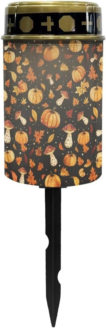 Pumpkin Mushroom Maple Outdoor Pathway Lights Yard Solar Lights for Outside Solar Lights for Yard Led Lights Outdoor Waterproof Outdoor Walkway Lights Portable