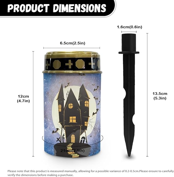 Generic Castle Print Solar Lights Outdoor Solar Garden Light for Outdoor Halloween Decoration Solar Path Light Landscape Path Light Night Light for Path Walkway Driveway