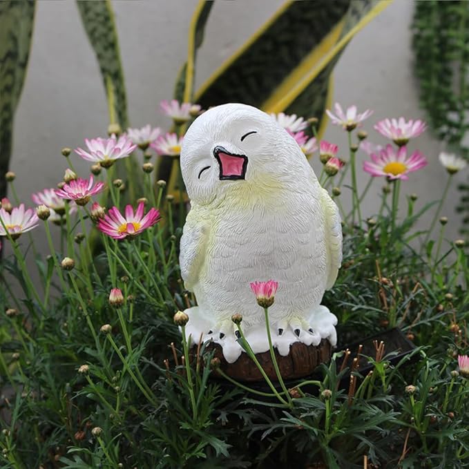 BESPORTBLE Solar Garden Lights Figurine Outdoor Stake Decorative Lights Solar Powered Resin Statue for Yard Patio Lawn Garden Decorations