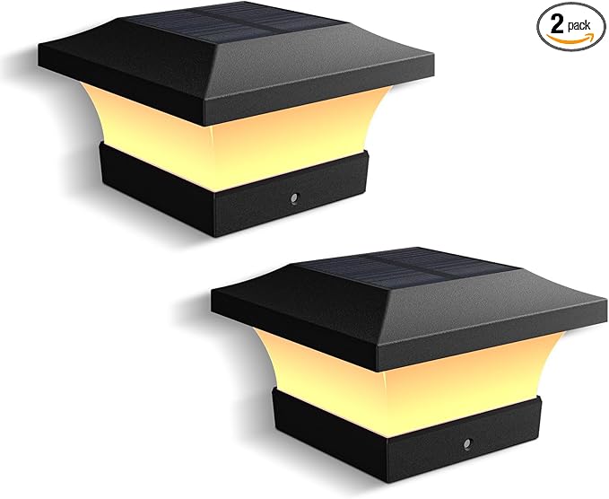 T-SUN Post Solar Lights, Outdoor Waterproof Solar Post Cap Lights for 4x4 Wooden & Vinyl Posts, Deck, Fence | Lumora