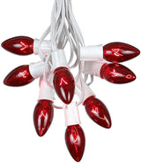 Novelty Lights Red Twinkle Incandescent Christmas String Lights - Retro Traditional C9 Indoor/Outdoor Light Set w/ | Lumora