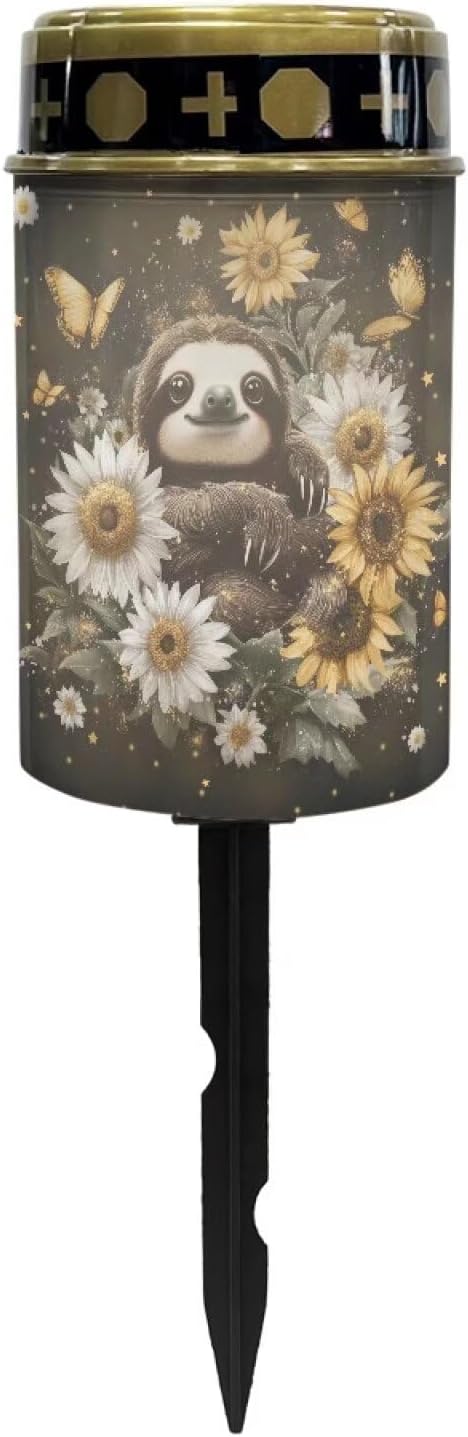 Sloth Sunflower Solar Light Outdoor Decor,Solar Powered Stakes Decorative Memorial Lights Garden Yard Lawn Pathway | Lumora