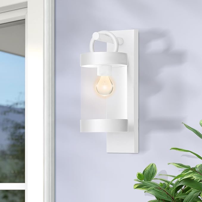 Outdoor Dusk to Dawn Wall Light Exterior Light Fixture Sconce Pure Aluminum Porch Lantern White E26 (Bulb Not | Lumora