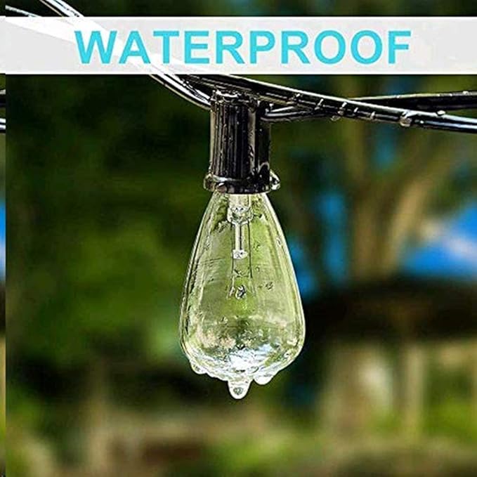 Abeja 10Ft ST38 Outdoor String Lights with 11 Clear Vintage Light Bulbs and 10 Pack ST38 Replacement Light Bulbs | Lumora