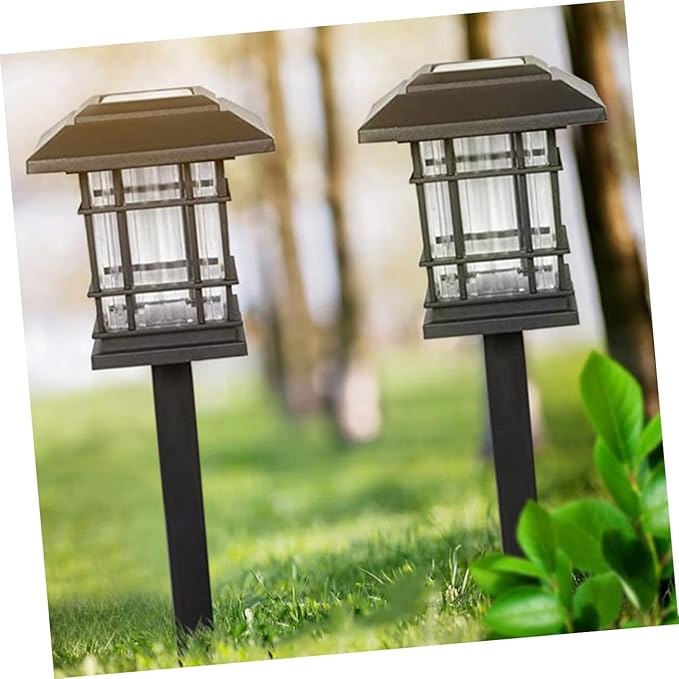Toyvian Solar LED Landscape Lights for Outdoor Garden Pathway Waterproof 4-Piece Set Dusk-to-Dawn Sensor for Yard Lighting
