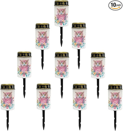 Owl Outdoor Solar Lights Solar Stake Lights Waterproof Garden Decorations for Party,Pretty Solar Walkway Lights for Yard Pathway Light,Wall Light Auto On/Off