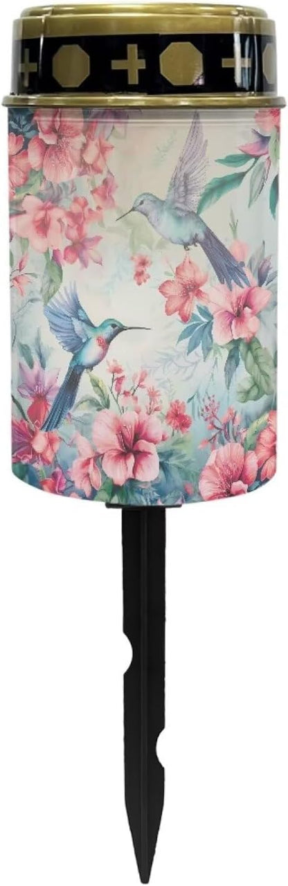 Generic Hummingbird Print Solar Lights for Outdoor Waterproof Solar Garden Lights Dustproof Landscape Path Lights Led Electronic Candles Grave Decoration Solar Lights for Outside