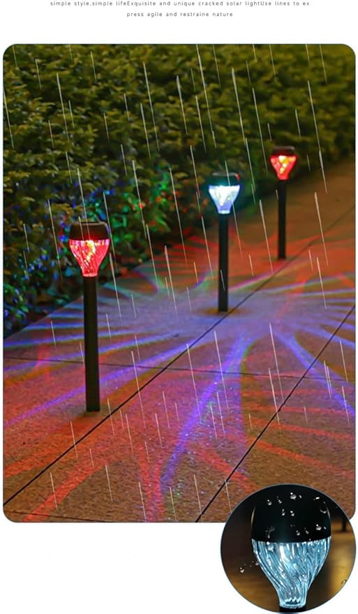 Solar Pathway Lights LED Solar Light IP44 Waterproof Landscape Lighting for Patio Driveway Decor (Colorful*4PCS)