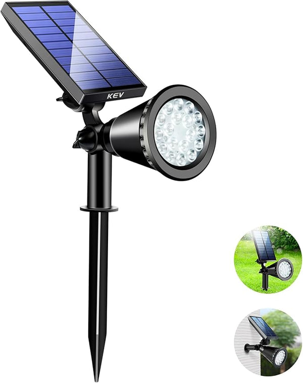 KEV Solar Spot Lights Outdoor,18 LEDs Solar Flood Lights with 2 Modes &Adjustable &IPX65 Waterproof,Solar Spotlight | Lumora