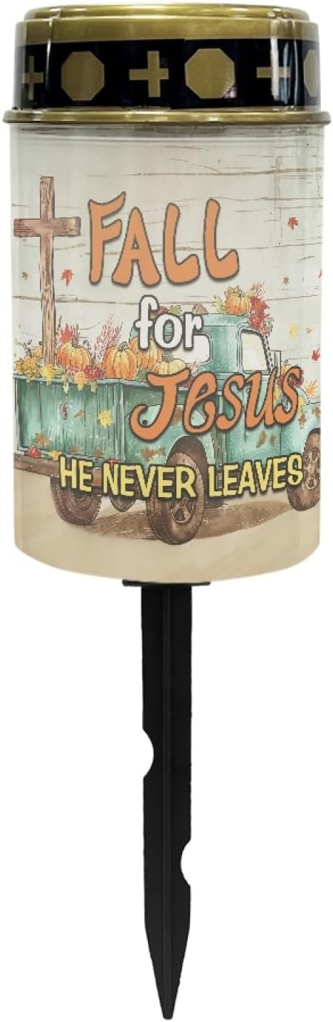 Fall Car Solar Garden Lights for Outdoor Waterproof Solar Pathway Lights LED Lantern Flameless Warm White Walkway Lights for Yard Patio Driveway Stoplights Home Decor