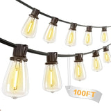 100 FT Patio Lights Outdoor Waterproof, 37+2 Shatterproof LED Bulbs Connectable Hanging Outdoor Electric Lighting | Lumora