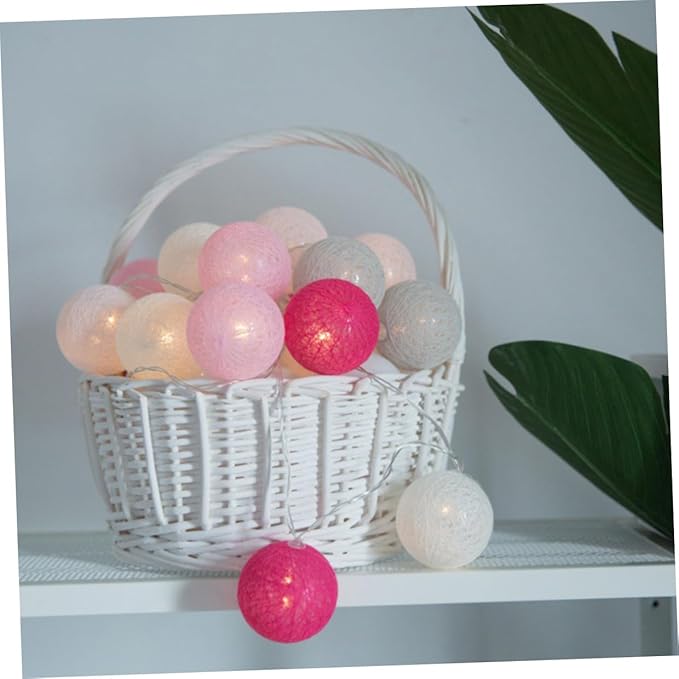 NUOBESTY Festive PVC Battery-Powered Lamp String with Balls Design Lights for Wedding Party and Home Hanging Decoration Portable and Indoor String Lights