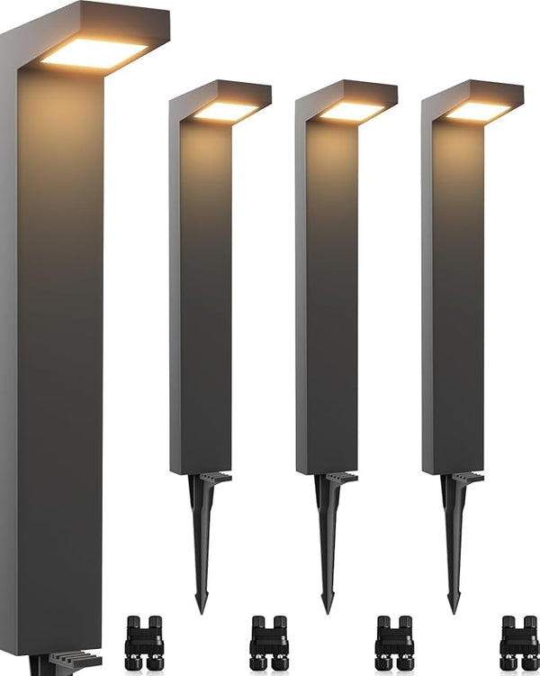 SUNVIE Low Voltage Pathway Lights Wired 3000K 5W LED Outdoor Landscape Lighting with Connectors Cast-Aluminum | Lumora