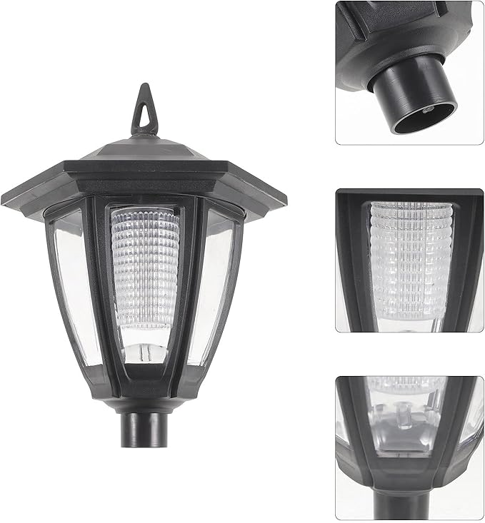 Luxshiny Solar Pathway Lights Outdoor, Medium Solar Garden Yard Light with Led, Waterproof Vintage European Style Lawn Lamp for Patio and Courtyard Decoration