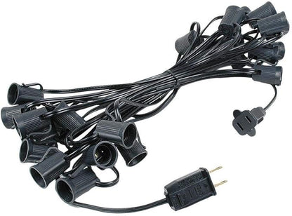 25 Foot G50 Outdoor Patio String Lights with 25 Multi Globe Bulbs – Indoor Outdoor String Lights – Market Bistro Café Hanging String Lights – C9/E17 Base - Black Wire