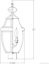 Urban Ambiance Luxury Colonial Outdoor Post Light, Large Size: 21" H x 11" W, with Tudor Style Elements, Versatile | Lumora
