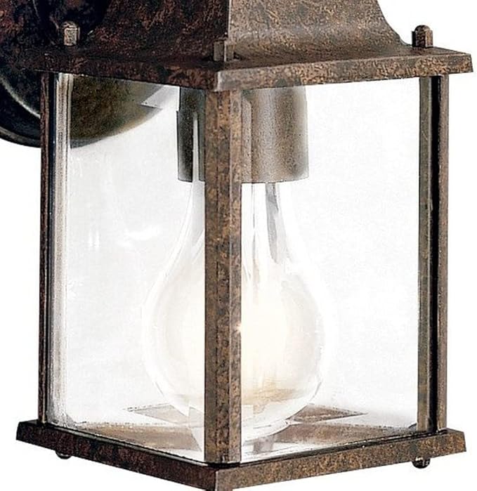 Kichler Barrie 8.5" 1 Light Outdoor Wall Light with Clear Beveled Glass in Black | Lumora