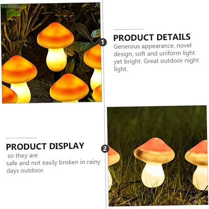 BESTonZON Solar LED Garden Mushroom Light Waterproof Solar Pathway Lights for Lawn and Patio 10-Piece Set of Decorative Outdoor Lamps Resin Design for Landscape and Walkway Lighting