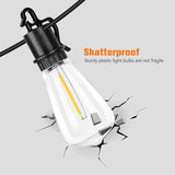 100FT Solar String Lights for Outside with 32 Shatterproof, Outdoor Light with Remote ST38 Vintage Edison Bulbs | Lumora