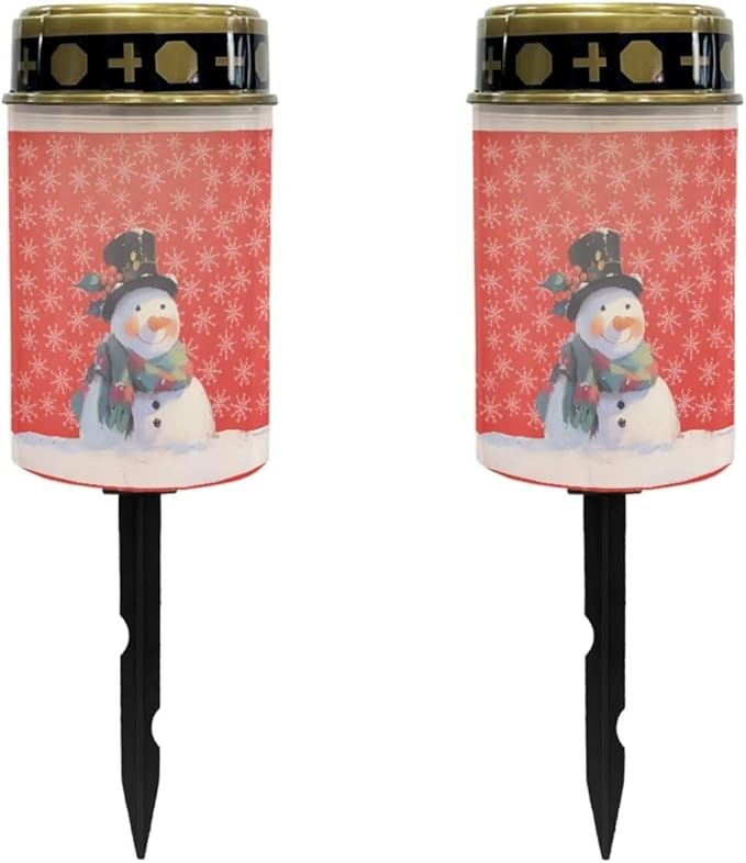 Merry Christmas Snowman Solar Garden Light Solar Powered Lights Outdoor Solar Garden Light Outside Solar Lights for Yard Waterproof Landscape Path Light