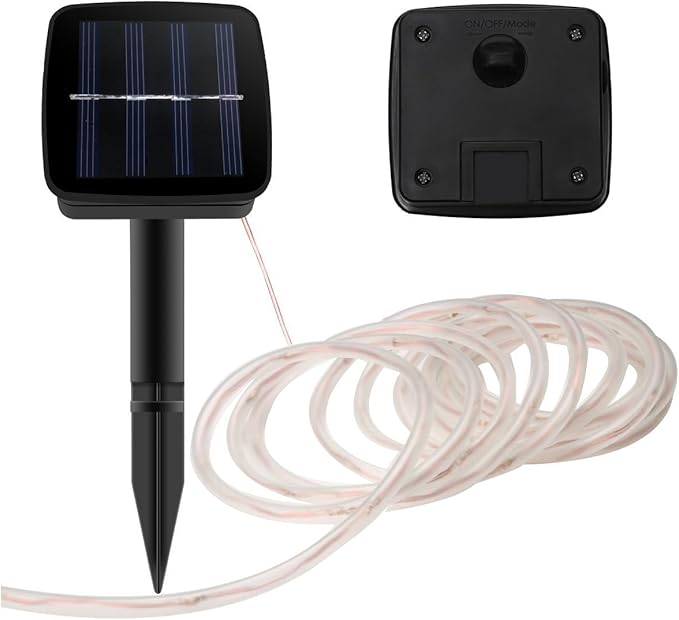 Solar Rope Lights, 23ft 50LED Waterproof Copper Tube Wire String Lights for Garden,Yard, Path, Fence, Stairs, Backyard, Patio Decorative (Blue)
