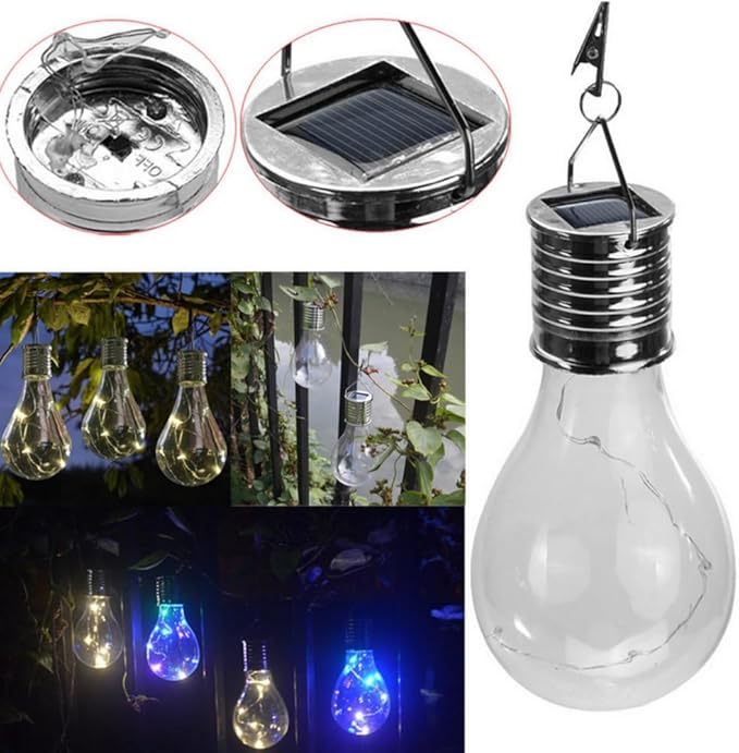 Solar Hanging Camping Lights Garden Yard Pathway Waterproof LED Light Bulb (Green)