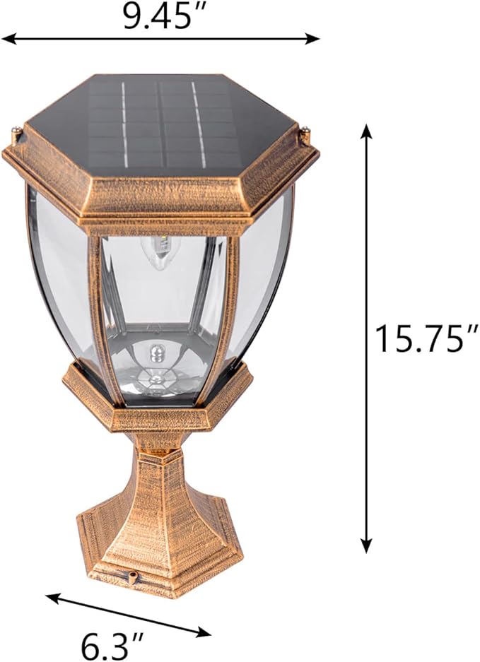 Kendal Large Outdoor Solar Powered LED Light Lamp (Bronze)