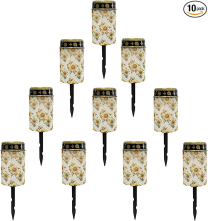 Sunflower Outdoor Solar Garden Stake Lights Pathway Lights Landscape Lighting for Yard Patio Warm Solar Lantern Solar Walkway Lights Wall Light Auto On & Off