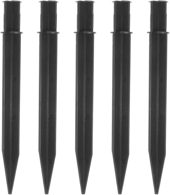 5pcs Solar Powered Plastic Ground Spike Lamp, Outdoor Landscape Lighting Stakes for Solar Lights, Durable Ground Plug, 5.5 Inches Height, Ideal for Gardens and Pathways