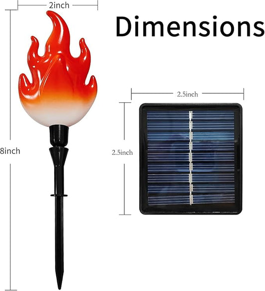 ALENEY Christmas Light Solar Lights Outdoor, 6.2Ft Cute Flame Light String with Stake, Waterproof 10 LED Garden Decor for Outside Patio Pathway Yard Halloween Decorations, Warm White