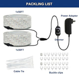 100FT(2 Rolls of 50FT) Flat Rope Lights, Outdoor LED Rope Lighting Waterproof(Not for Dimmer & Adapter), White | Lumora