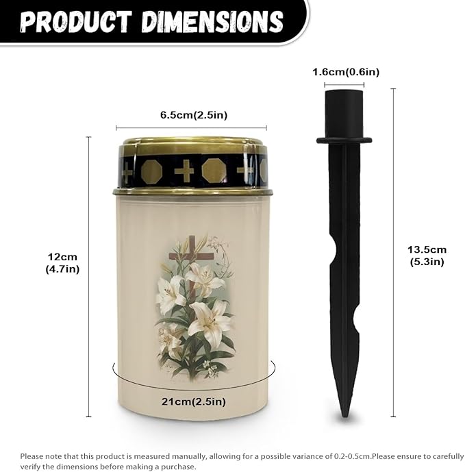 Cemetery Cross Solar Lights for Grave White Floral Cemetery Solar Lights Solar Vigil Lights for Cemetery Solar Lights Outdoor Waterproof Decorative Landscape Path Lights LED