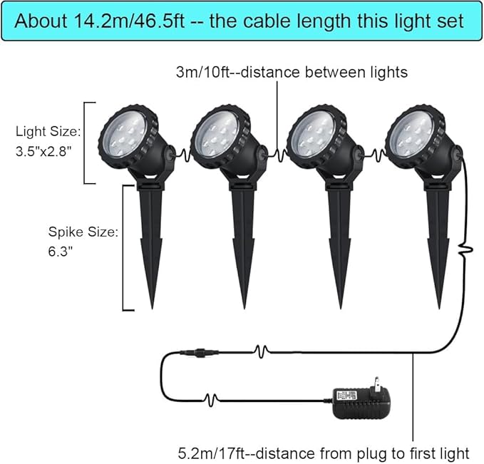 Outdoor lights Outdoor Landscape Lighting 12W Outdoor Spot Lights with Transformer for Yard Garden House Lawn Tree | Lumora