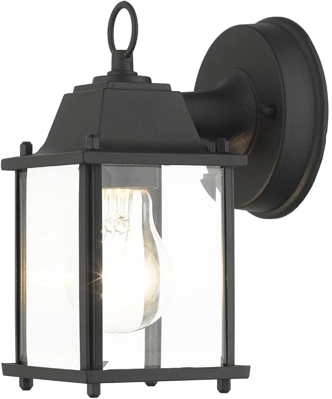 Livex Lighting 7506-14 Frontenac Traditional 1-Light Outdoor Wall Lantern with Clear Beveled Glass Shades, 8" x | Lumora