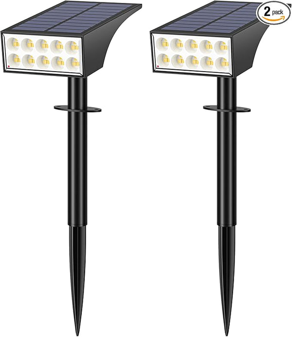 Solar Spot Lights Outdoor Waterproof IP65, Bright LEDs Solar Landscape Lighting for Outside Garden Yard, Solar | Lumora