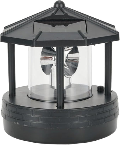 Solar Garden Powered Lighthouse,360 Degree Rotating Lamp, IP65 Solar Lights, Landscape Path Lights for Garden & Outdoor Decor(Black)