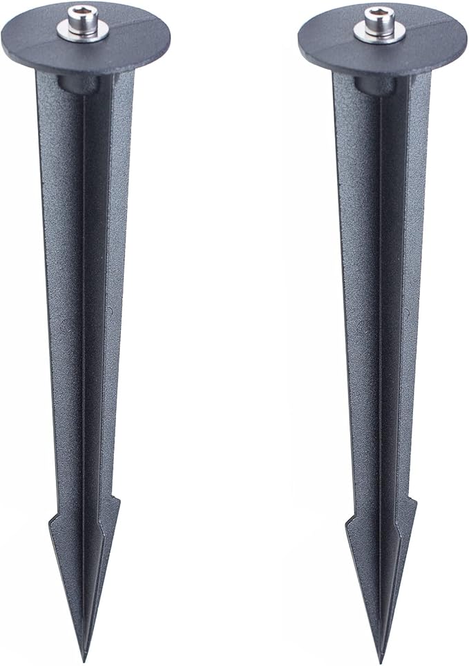 Metal Ground Stake Spike for Outdoor Landscape Spot Flood Pathway Solar Light Replacement Light Stake Spike Part Holder,10.4" Long(2 Pack)