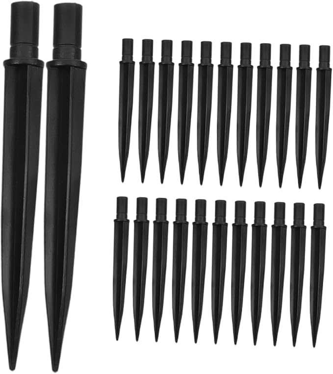 24pcs Metal Replacement Stakes for Solar Lights Ground Spikes for Outdoor Garden Landscape Lighting Effortless Setup for Pathway and Patio Lamps