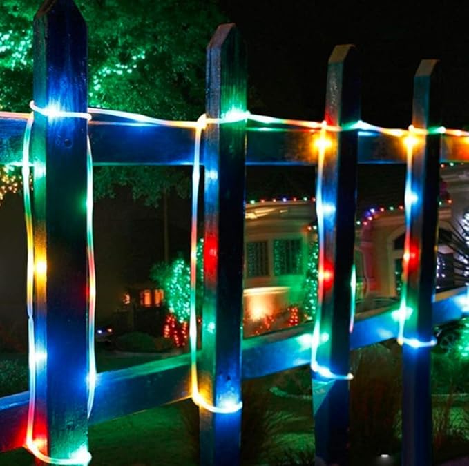 Solar Rope Lights Outdoor, 23ft 50LED Outdoor Rope String Lights Waterproof Copper Tube Wire String Lights for Garden,Yard, Path, Fence, Stairs, Backyard, Patio (Multicolor)