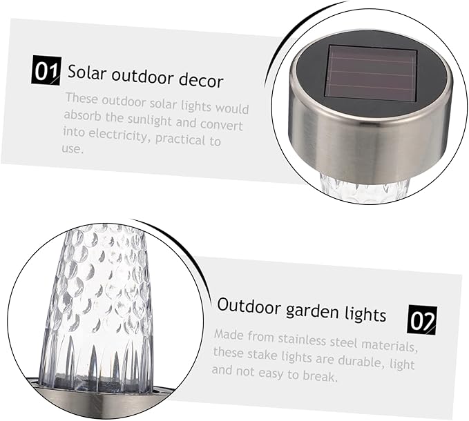 BESPORTBLE 12pcs Solar Pathway Lights Outdoor Solar Stake Light for Patio Decor and Walkway Lighting for Garden Pathways