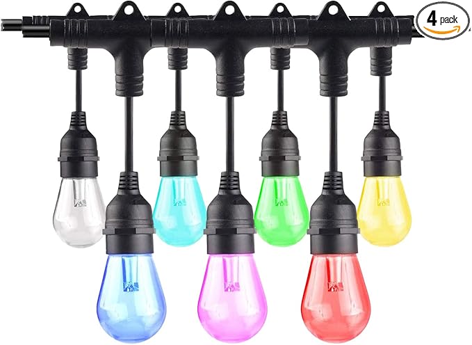 Diodesy- 36Ft Outdoor Smart WiFi String Light with S14 LED Shatterproof 18 Color Changing Bulb & 18 Hanging Socket | Lumora