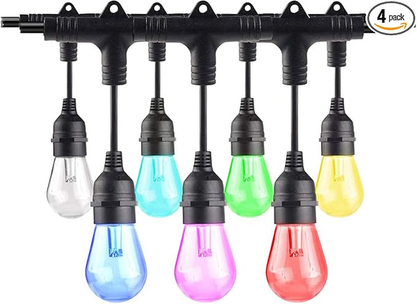 Diodesy- 36Ft Outdoor Smart WiFi String Light with S14 LED Shatterproof 18 Color Changing Bulb & 18 Hanging Socket | Lumora