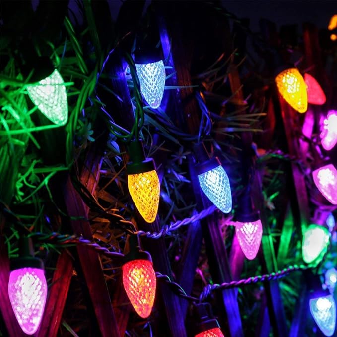HAYATA Christmas Lights 50 LED 24Ft Strawberry String Light - Fairy Xmas Decor Lighting for Outdoor, Indoor, Patio, Party, Home, Wreath, Garland,Tree Decoration. (C7-Multi Color)