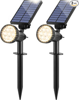 Bosceos 2-Pack Solar Lights Outdoor Waterproof, 30LEDs Solar Spot Pathway Lights with 3 Modes, Garden Light Auto | Lumora