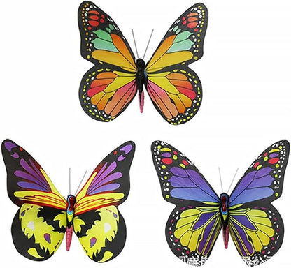 3pcs LED Solar Fiber Optic Butterfly Garden Lights Outdoor Lawn Landscape Lamps Yard Solar Pathway Lighting for Patio and Backyard