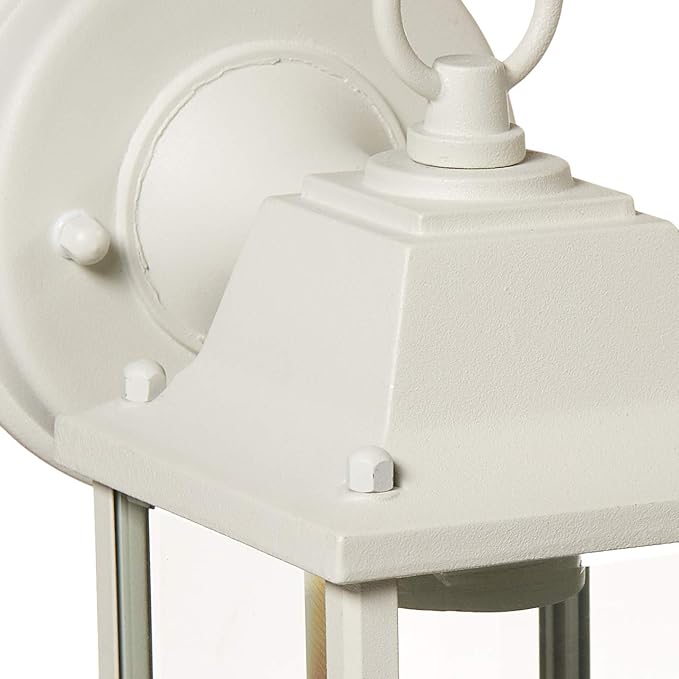 LIT-PaTH Outdoor Wall Lantern, Wall Sconce as Porch Lighting Fixture, E26 Base, Aluminum Housing Plus Glass, Water-Proof and Outdoor Rated, ETL Qualified, 2-Pack, White