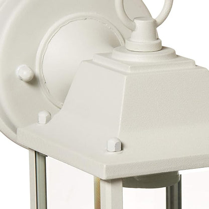 LIT-PaTH Outdoor Wall Lantern, Wall Sconce as Porch Lighting Fixture, E26 Base, Aluminum Housing Plus Glass, Water-Proof and Outdoor Rated, ETL Qualified, 2-Pack, White