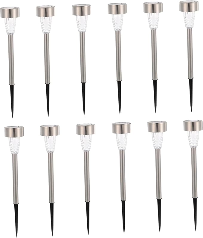 BESPORTBLE 12pcs Solar Pathway Lights Outdoor Solar Stake Light for Patio Decor and Walkway Lighting for Garden Pathways