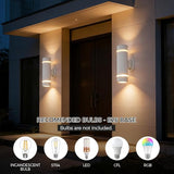 Cerdeco Modern Porch Light Outdoor Wall Lighting Cylinder Wall Sconce White Finished | Lumora